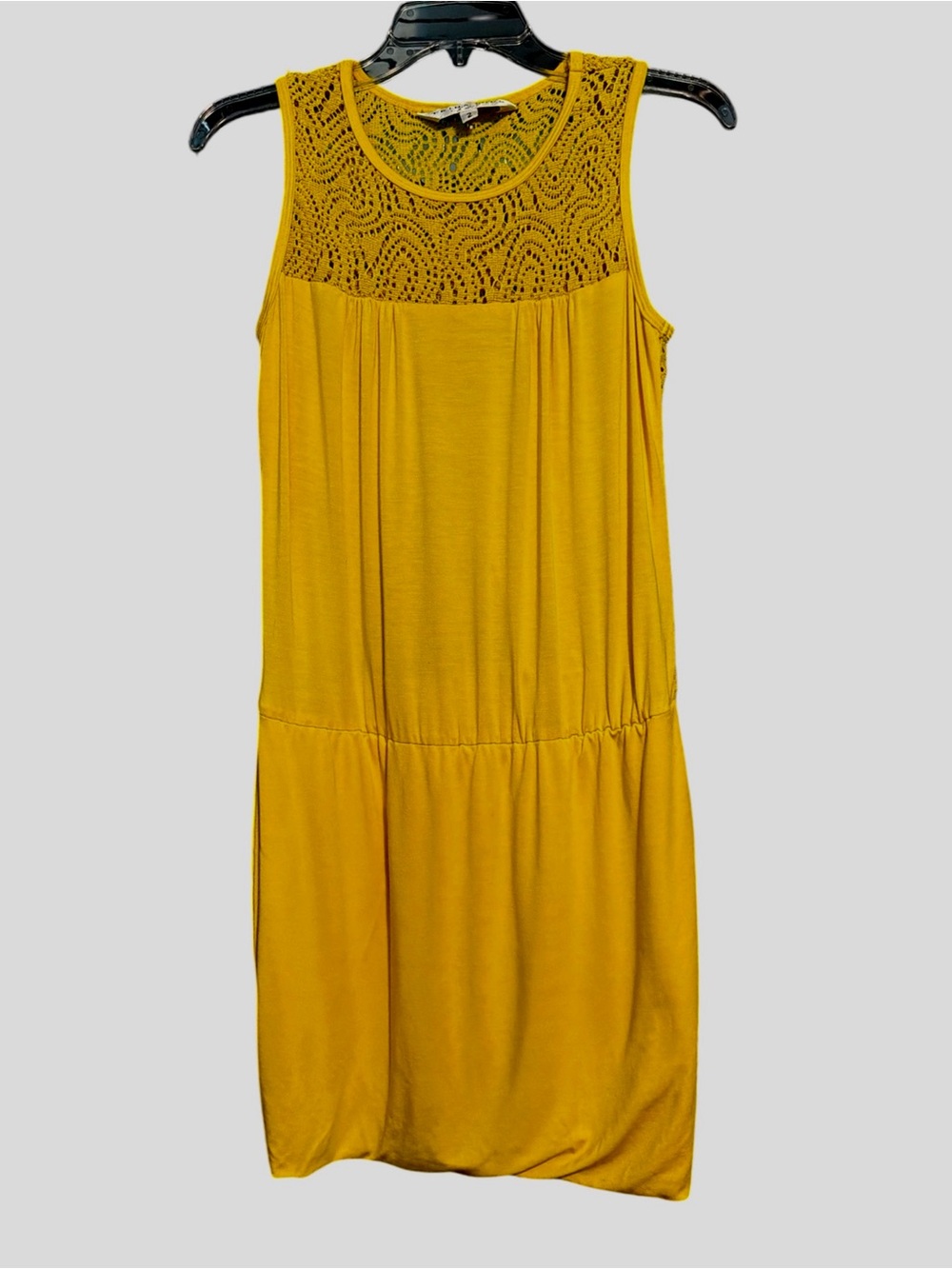TRINA TURK Yellow Crochet Lace Yoke Dress Size 2